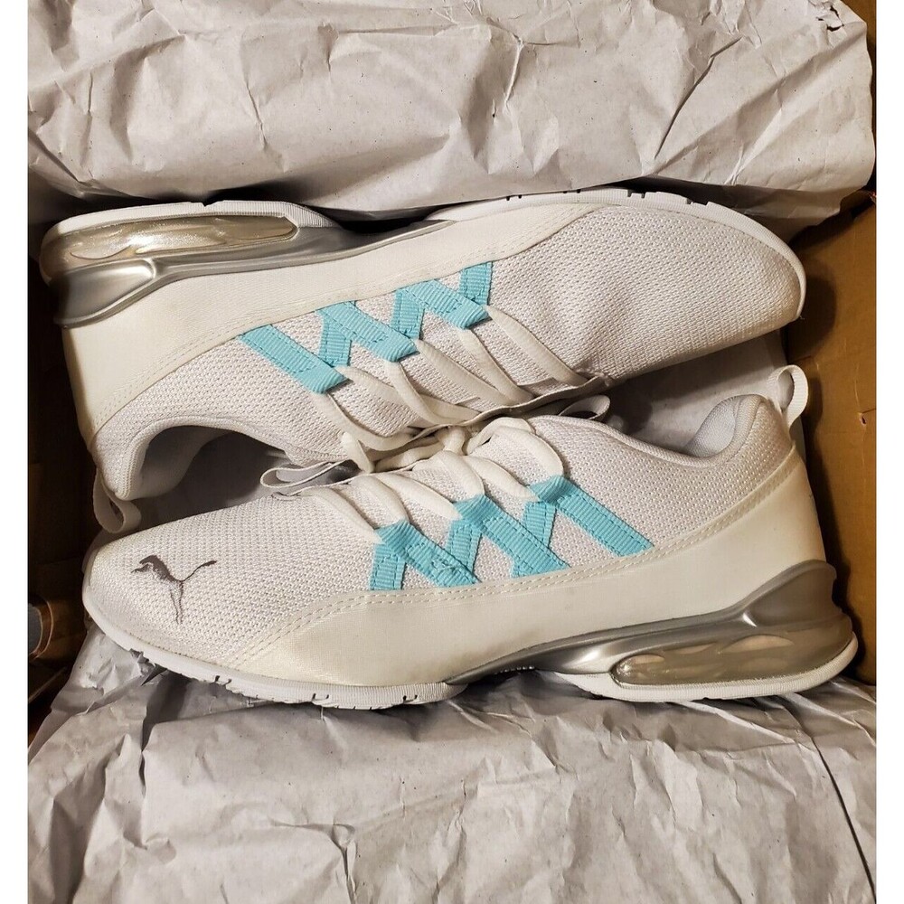 Puma Womens 8.5 Riaze Prowl White Gulf Stream Lace Up Athletic Shoes 190305-09